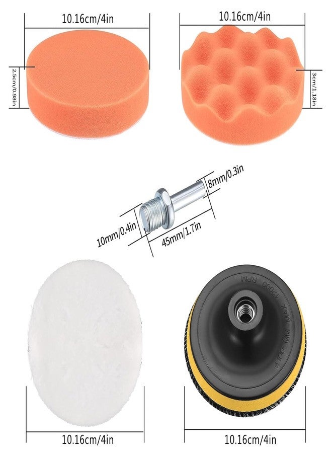 YUISI Car Foam Drill 4-Inch Polishing Pads Kit, Compound Automotive Polisher Car Wash Cleaning Tools, Sealing Glaze, Foam Pads Of Drill Polisher Attachment (9Pcs) - Image 2